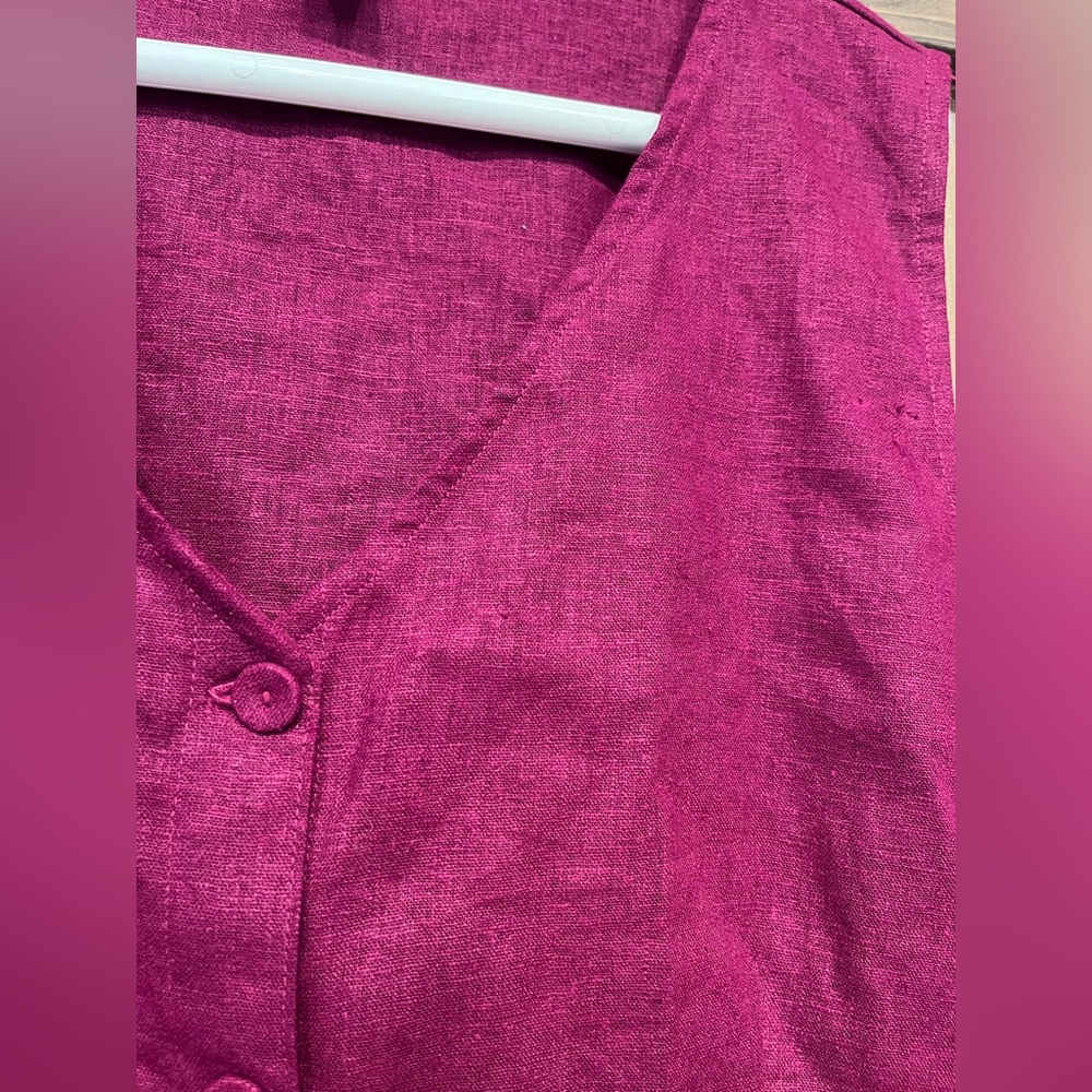 Women's Button Down Vest Top - Picture 3 of 5